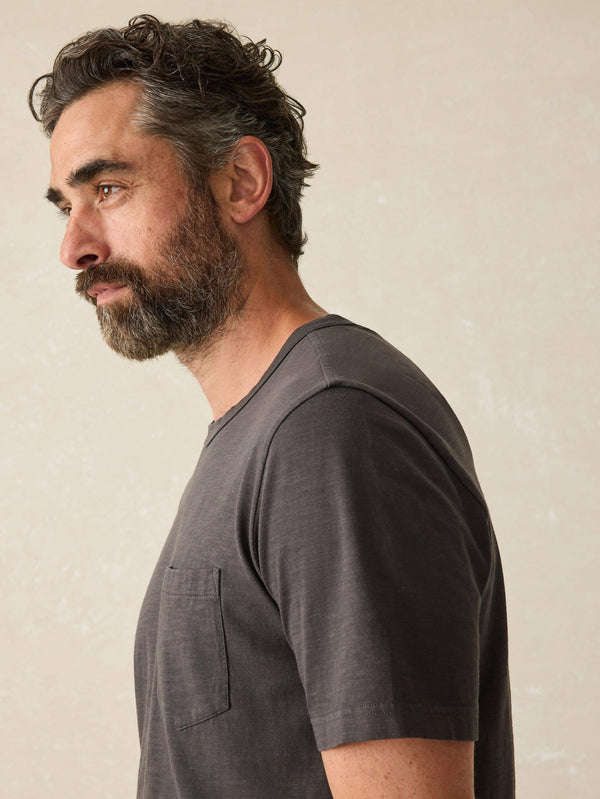 Faherty Sunwashed Pocket Tee - Washed Black Men's Knits