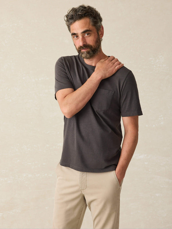 faherty Sunwashed Pocket Tee - Washed Black Men's Knits