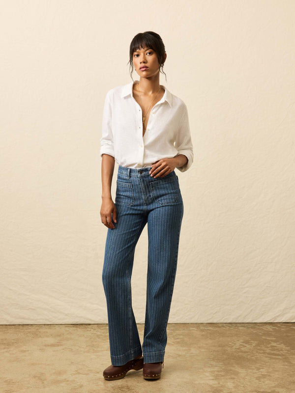 Faherty Sunwashed Regenerative Cotton Knit Shirt - White Women's Button Ups