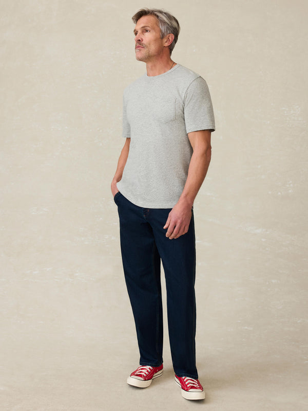 Faherty Sunwashed Regenerative Pocket Tee - Granite Heather Men's Knits