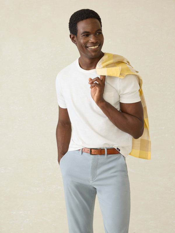 Faherty Sunwashed Regenerative Pocket Tee - White Men's Knits