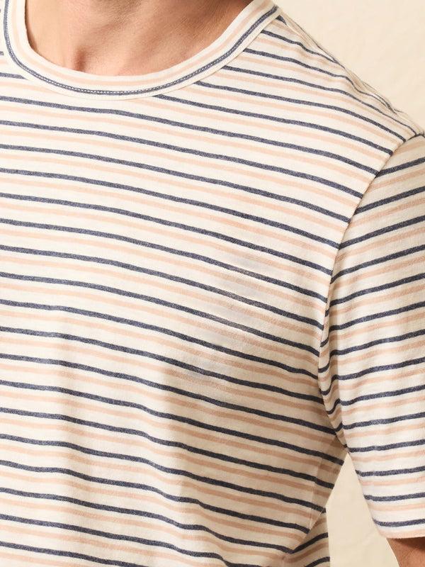 Faherty Sunwashed Regenerative Tee - Canyon Creek Stripe Men's Knits