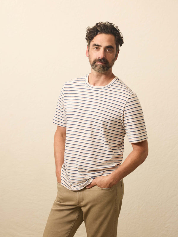 Faherty Sunwashed Regenerative Tee - Canyon Creek Stripe Men's Knits