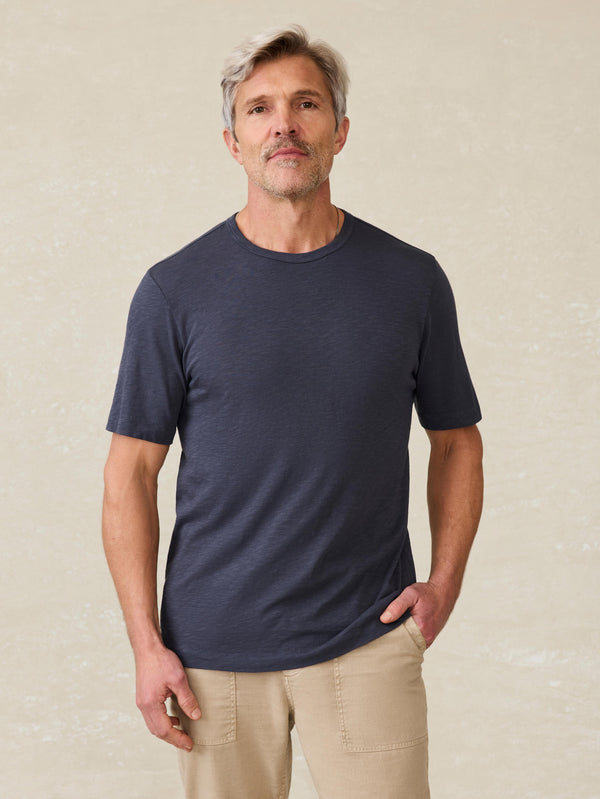 faherty Sunwashed Regenerative Tee - Dune Navy Men's Knits