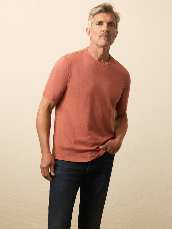 faherty Sunwashed Regenerative Tee - Dusty Sienna Men's Knits