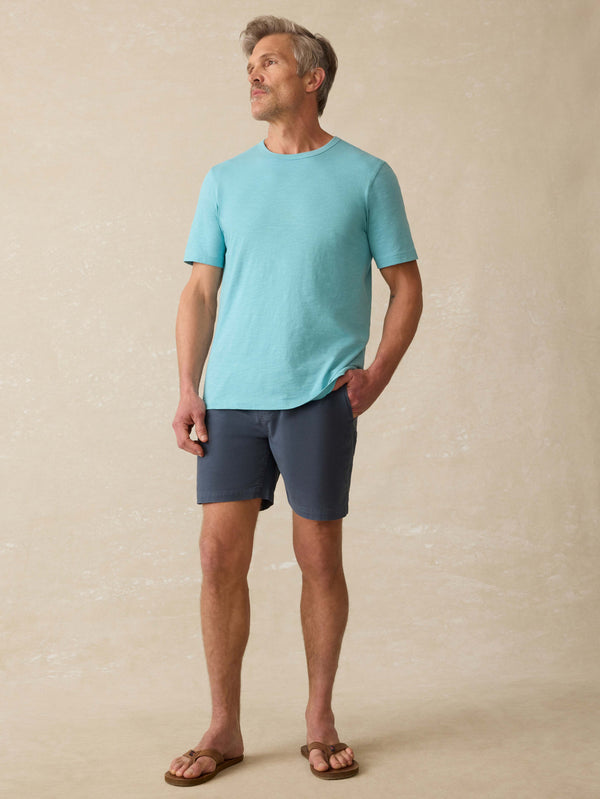 Faherty Sunwashed Regenerative Tee - Teal Sea Men's Knits