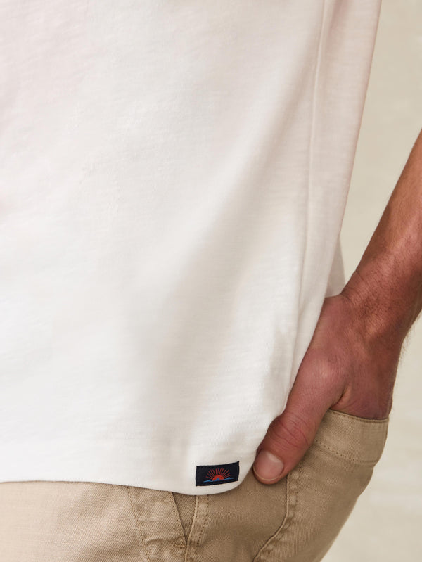 Faherty Sunwashed Regenerative Tee - White Men's Knits