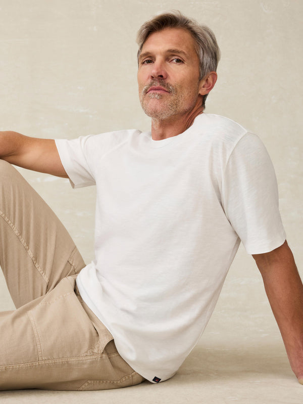 Faherty Sunwashed Regenerative Tee - White Men's Knits