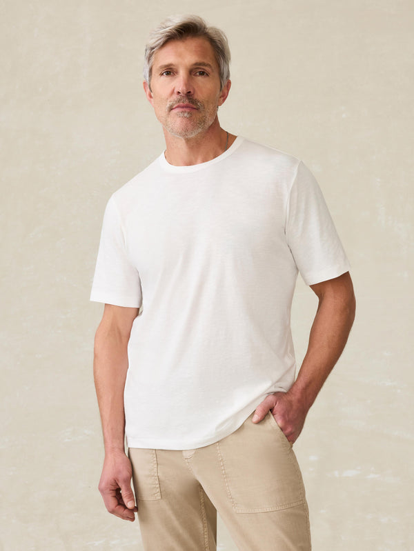 faherty Sunwashed Regenerative Tee - White Men's Knits