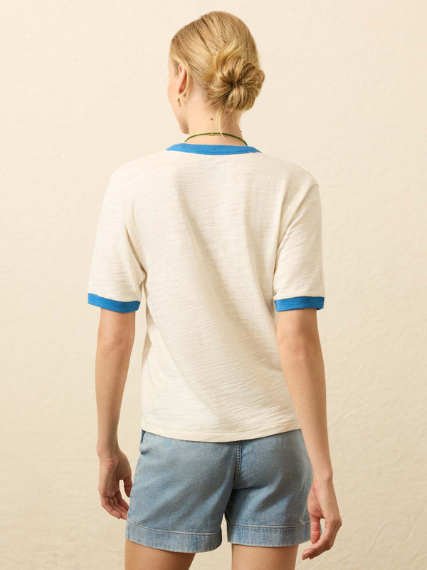 Faherty Sunwashed Slub Camp Tee - Lake Huron Women's Knits