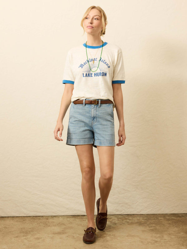 faherty Sunwashed Slub Camp Tee - Lake Huron Women's Knits