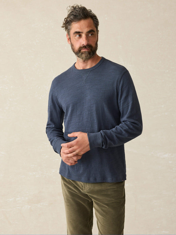 faherty Sunwashed Slub Crew - Blue Nights Men's Hoodies u0026 Pullovers