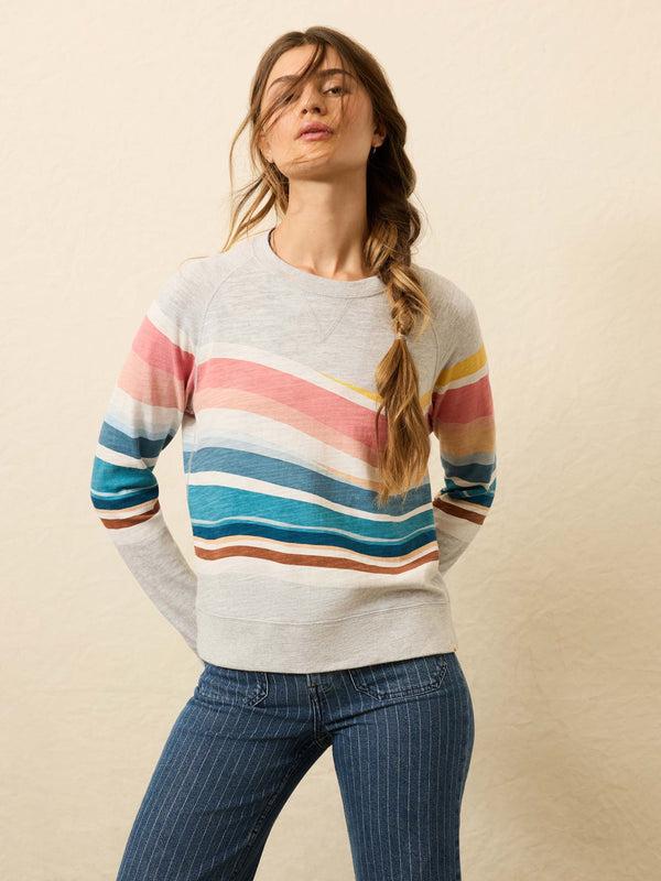 Faherty Sunwashed Slub Crewneck - Soleil Waves Women's Hoodies U0026 Pullovers