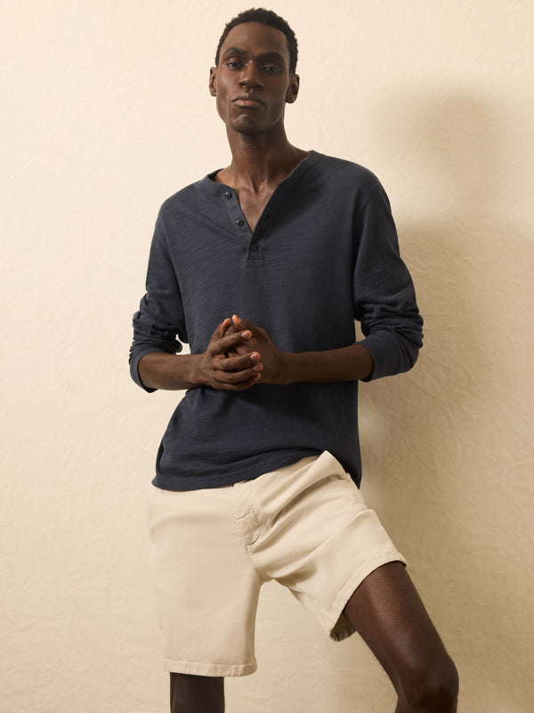 faherty Sunwashed Slub Henley - Blue Nights Men's Knits
