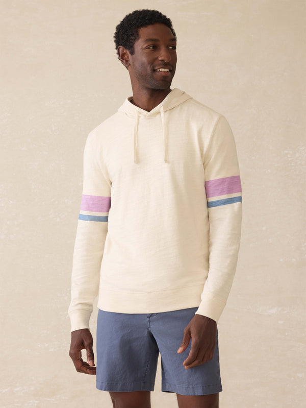 Faherty Sunwashed Slub Hoodie - Cream Dume Stripe Men's Hoodies U0026 Pullovers