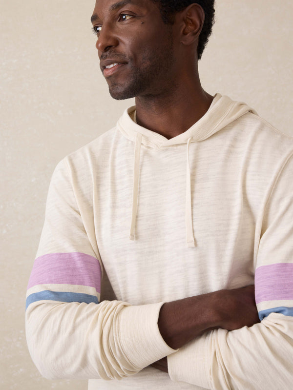 Faherty Sunwashed Slub Hoodie - Cream Dume Stripe Men's Hoodies U0026 Pullovers