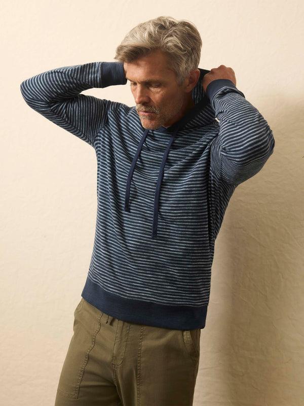 Faherty Sunwashed Slub Hoodie - Navy Stream Stripe Men's Hoodies U0026 Pullovers