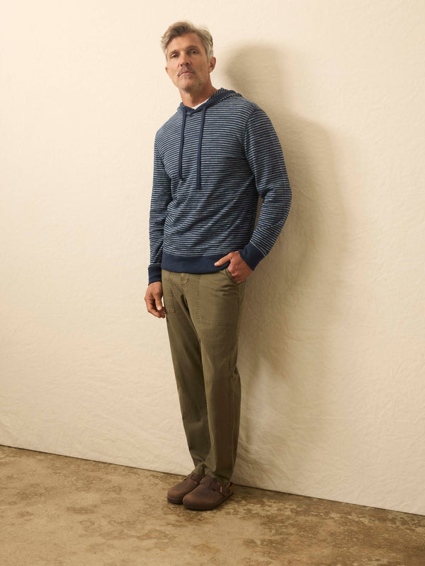 Faherty Sunwashed Slub Hoodie - Navy Stream Stripe Men's Hoodies U0026 Pullovers