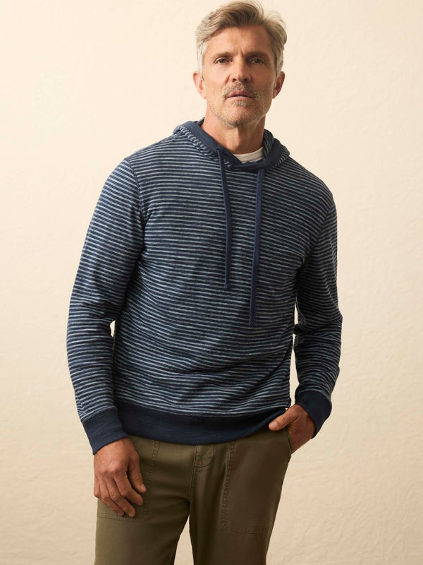 faherty Sunwashed Slub Hoodie - Navy Stream Stripe Men's Hoodies u0026 Pullovers
