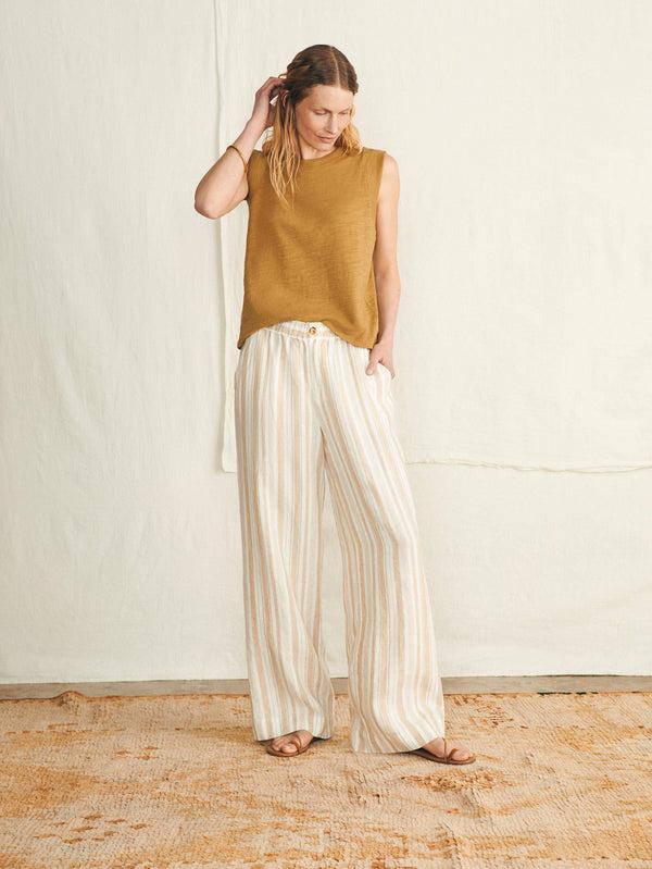 Faherty Sunwashed Slub Muscle Tank - Antique Bronze Women's Knits