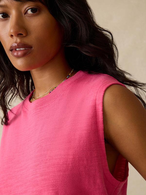 Faherty Sunwashed Slub Muscle Tank - Pink Flambe Women's Knits