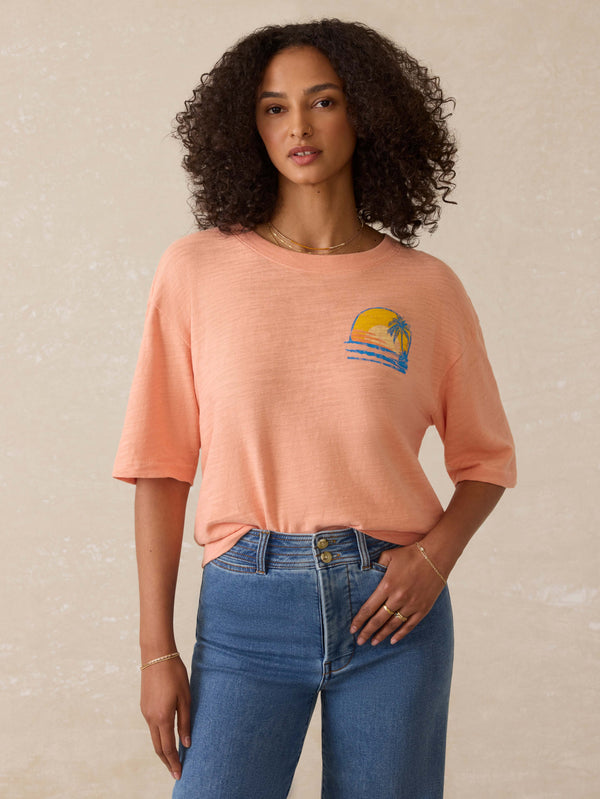 Faherty Sunwashed Slub Vintage Tee - Canyon Sunset Women's Knits