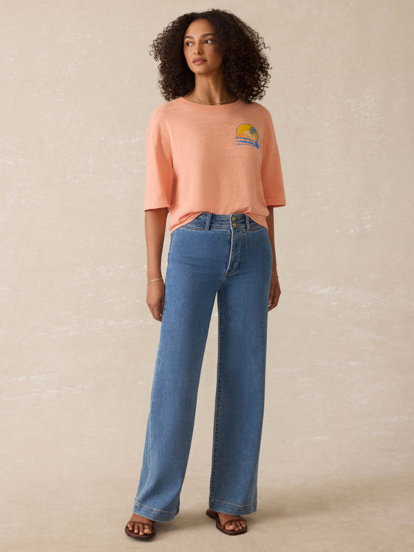 Faherty Sunwashed Slub Vintage Tee - Canyon Sunset Women's Knits