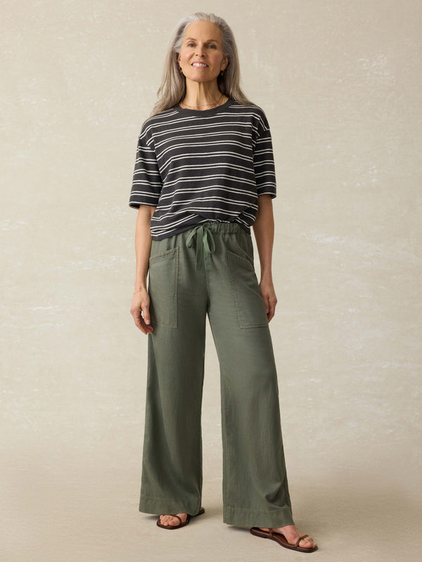 Faherty Sunwashed Slub Vintage Tee - Phantom Highland Stripe Women's Knits