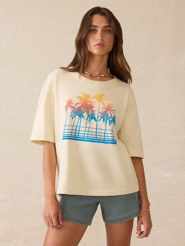 Faherty Sunwashed Slub Vintage Tee - Seedpearl Women's Knits