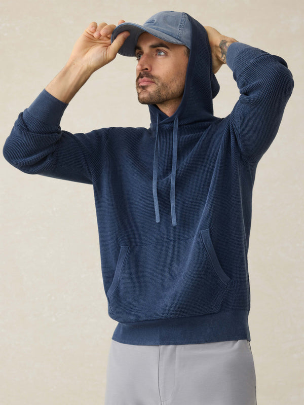 Faherty Sunwashed Sweater Hoodie - Blue Nights Men's Sweaters