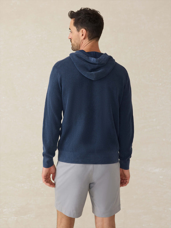 Faherty Sunwashed Sweater Hoodie - Blue Nights Men's Sweaters