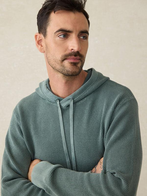 Faherty Sunwashed Sweater Hoodie - Mountain Olive Men's Sweaters