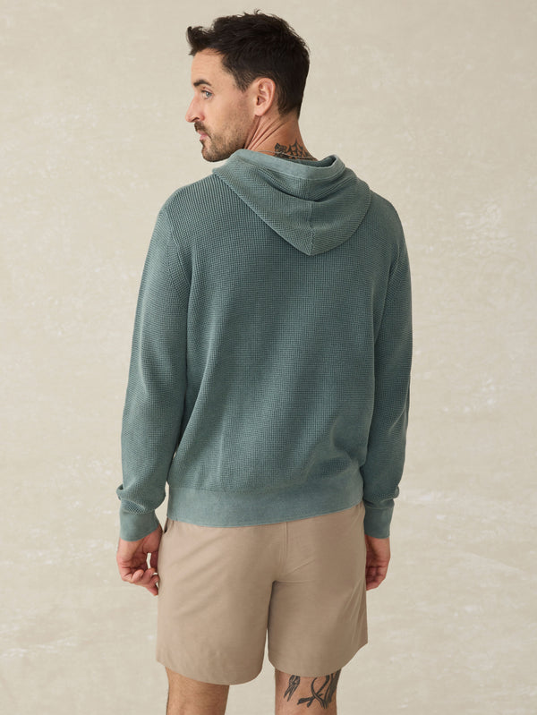Faherty Sunwashed Sweater Hoodie - Mountain Olive Men's Sweaters