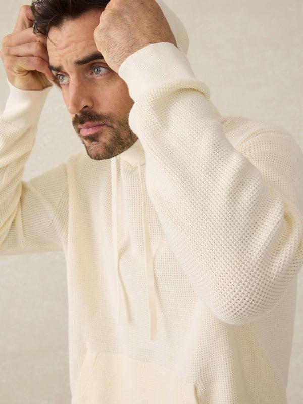 Faherty Sunwashed Sweater Hoodie - White Shell Men's Sweaters