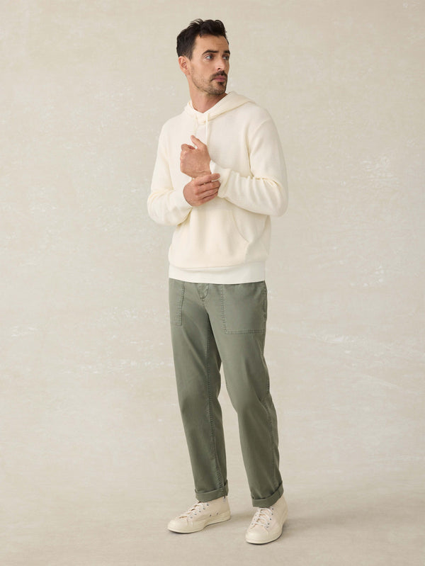 Faherty Sunwashed Sweater Hoodie - White Shell Men's Sweaters