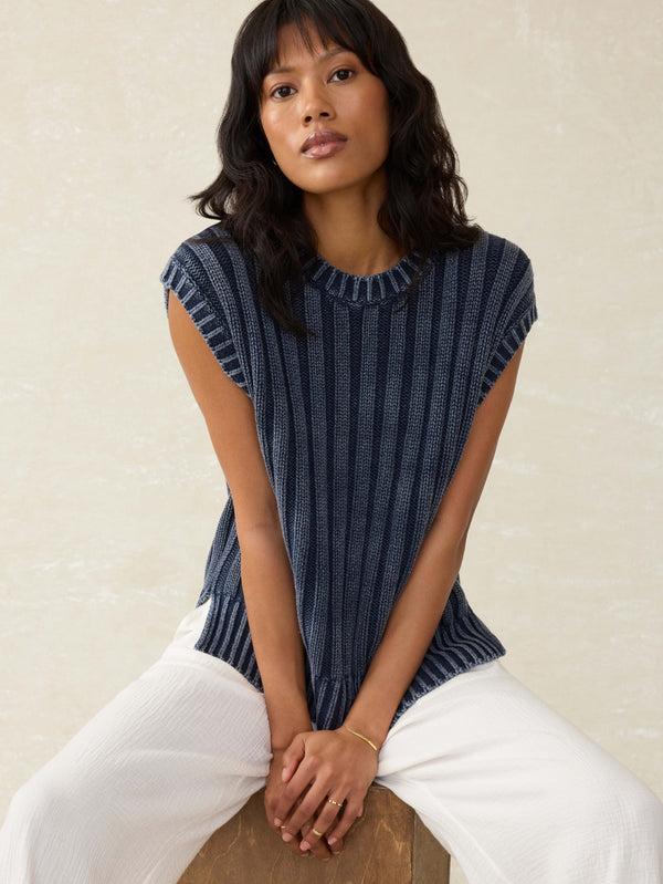 Faherty Sunwashed Sweater Vest - Navy Blazer Women's Sweaters