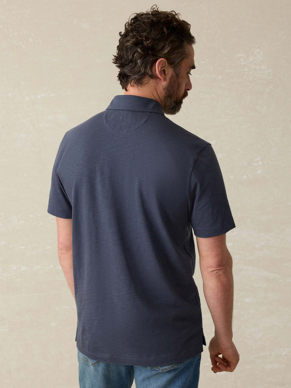 Faherty Sunwashed T-Shirt Polo - Dune Navy Men's Knits