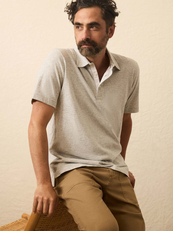 faherty Sunwashed T-Shirt Polo - Echo Bay Stripe Men's Knits