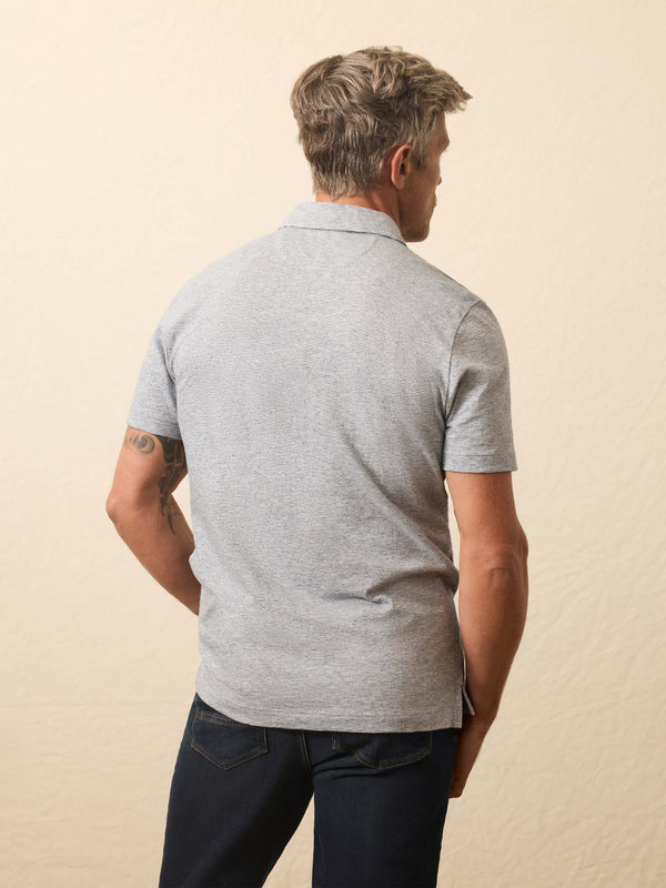 Faherty Sunwashed T-Shirt Polo - Ice Plunge Stripe Men's Knits