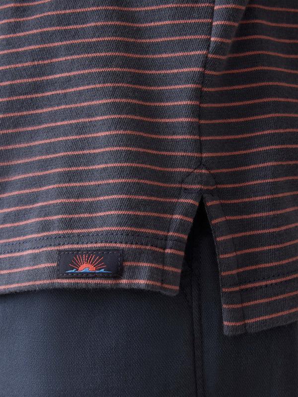 Faherty Sunwashed T-Shirt Polo - Sea Fire Stripe Men's Knits