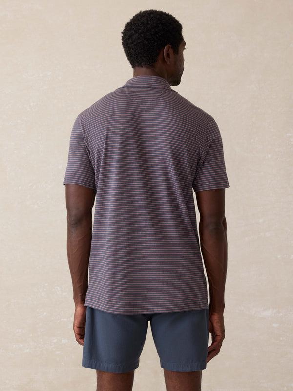 Faherty Sunwashed T-Shirt Polo - Sea Fire Stripe Men's Knits