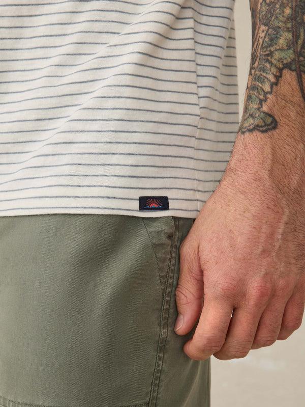 Faherty Sunwashed Tee - Cream Flint Stripe Men's Knits
