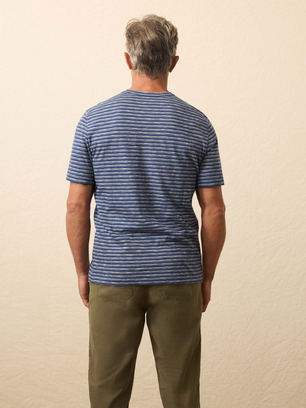 Faherty Sunwashed Tee - River Rapids Stripe Men's Knits