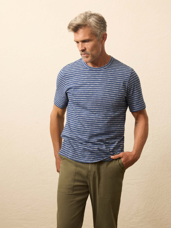 Faherty Sunwashed Tee - River Rapids Stripe Men's Knits
