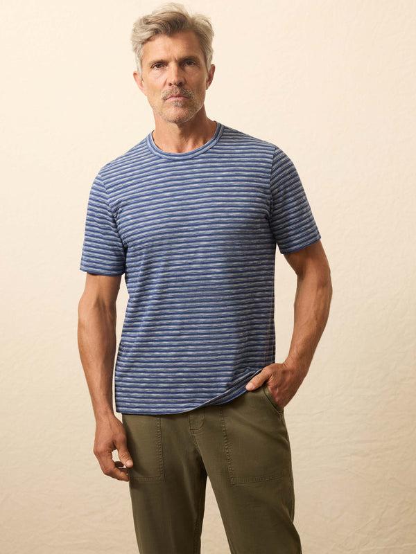 faherty Sunwashed Tee - River Rapids Stripe Men's Knits