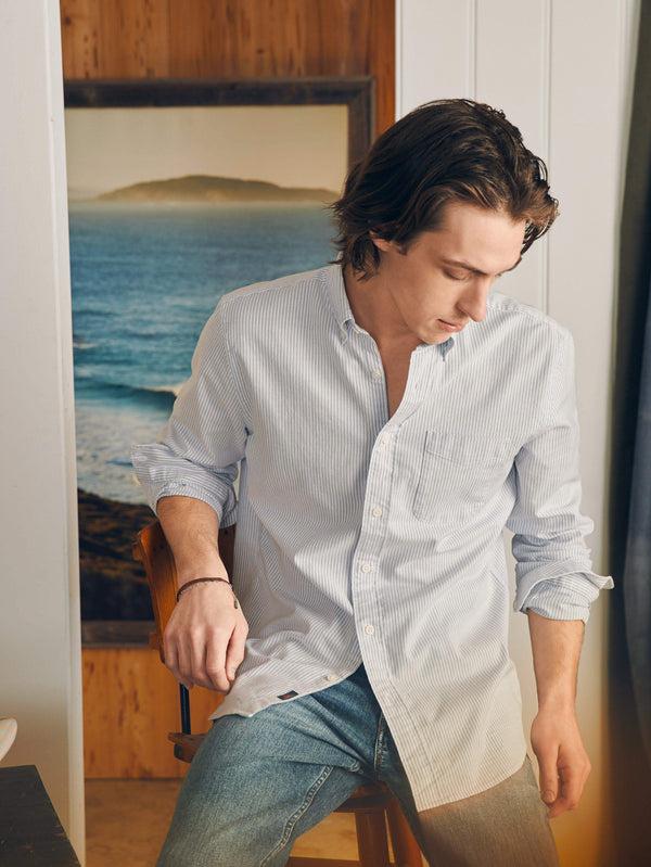 faherty Supima Oxford Shirt - Classic Stripe Men's Button Ups
