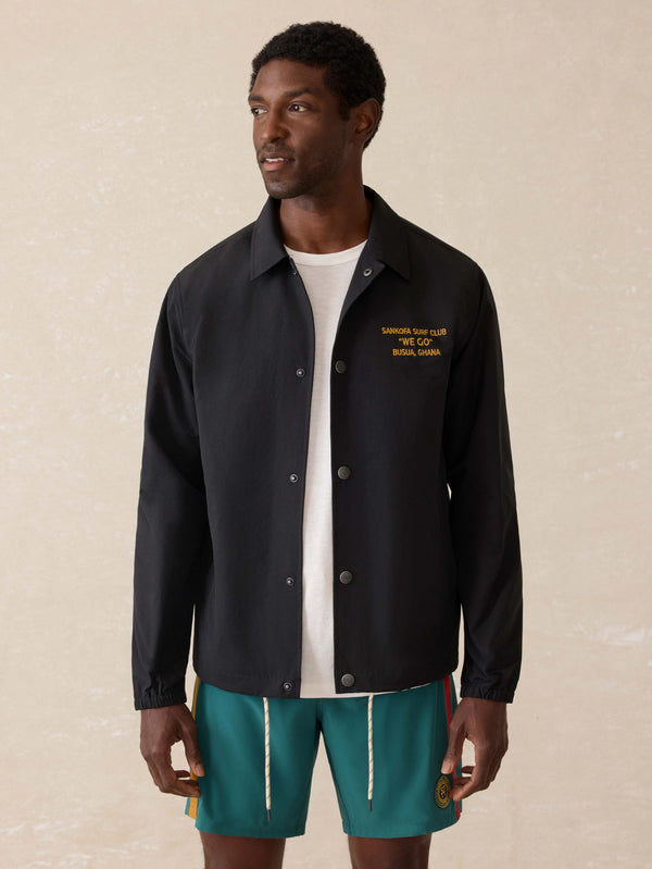 faherty Surf Ghana Coaches Jacket - Black Men's Outerwear