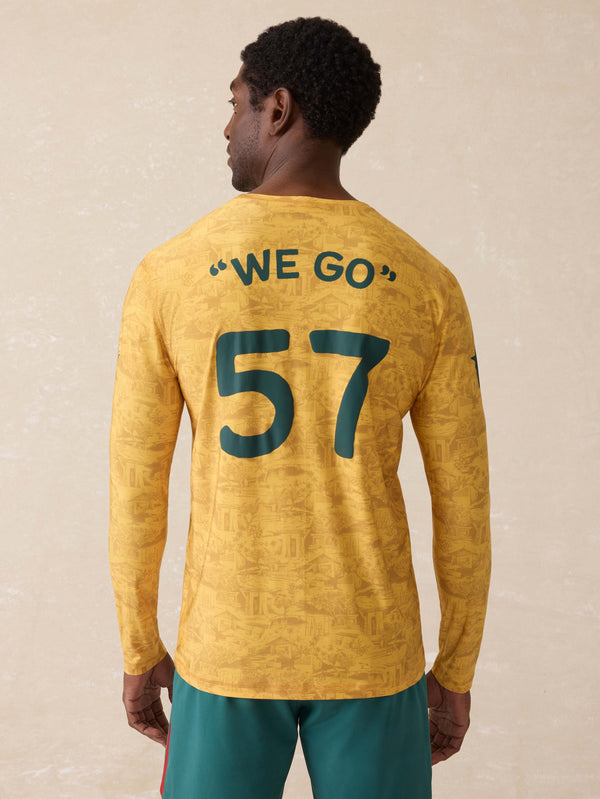 Faherty Surf Ghana Long Sleeve Rash Guard - Beach House Gold Men's Knits