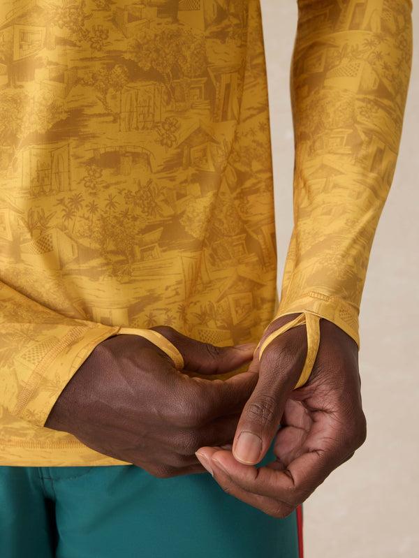 Faherty Surf Ghana Long Sleeve Rash Guard - Beach House Gold Men's Knits