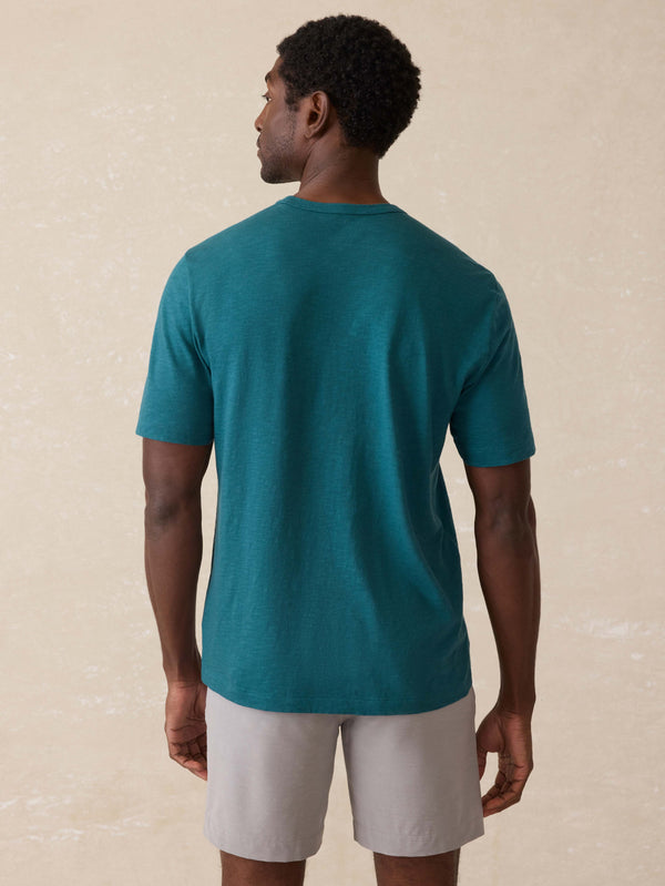 Faherty Surf Ghana Short Sleeve Shaping House Graphic Tee - Agona Green Men's Knits